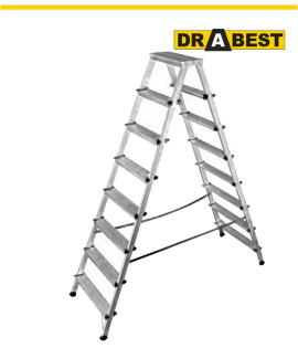 Алуминиева домакинска стълба DRABEST 2x8 стъпала